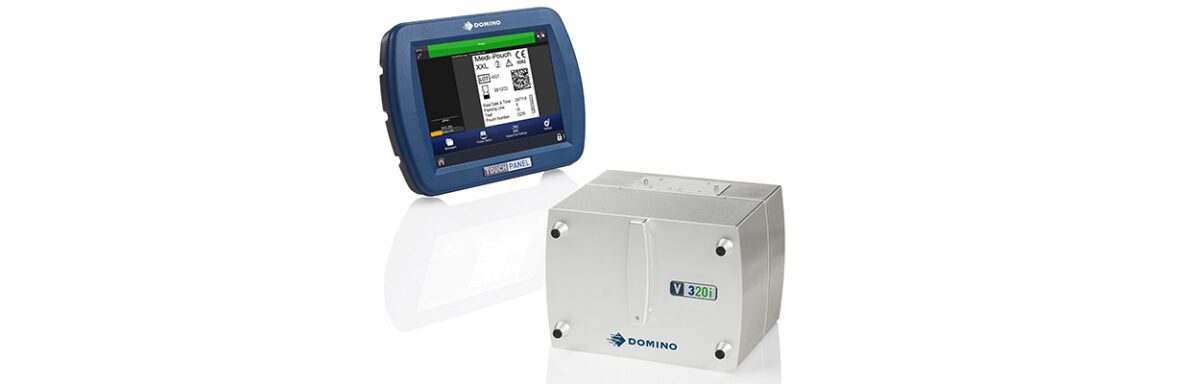 V320i thermal transfer printer from Domino hero shot with touch panel