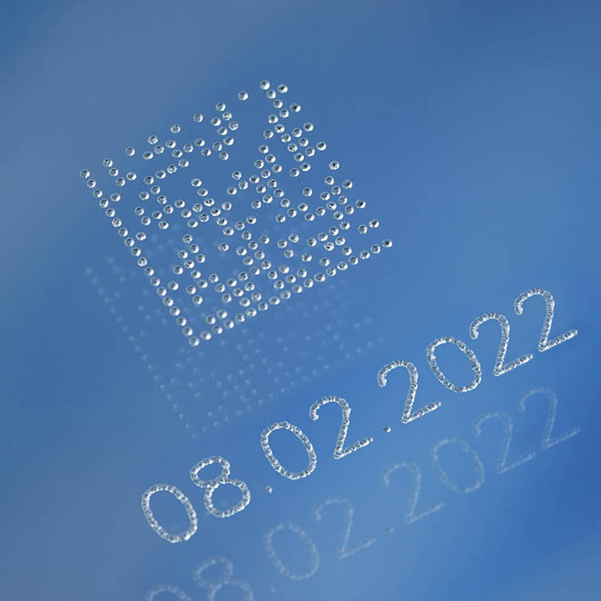 lasermarkierung auf glas beispiel Marking on glass