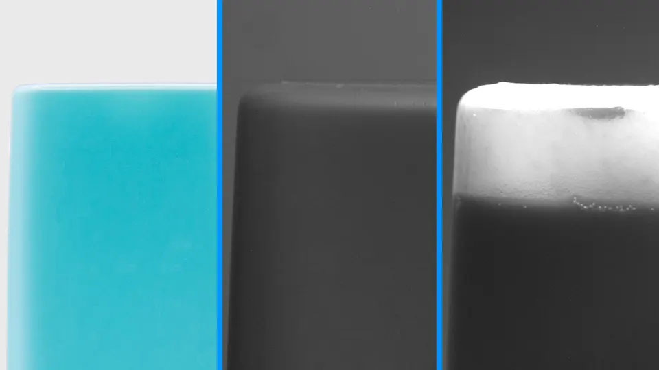uc-swir-fill-level-comparison Controllo ottico del livello di riempimento nella produzione